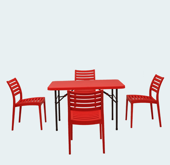 Swiss With Omega Plastic Table Chair Set | Dining Furniture