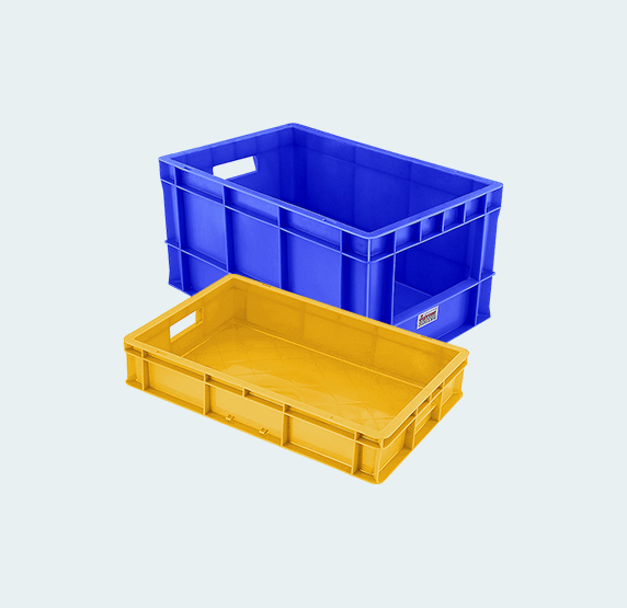 Material Handling Plastic Crates Supreme Front Partially Open Plastic