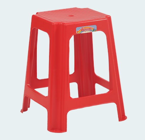 Furniture Multipurpose Stool (Beige & Red Colour) Plastic Stools
