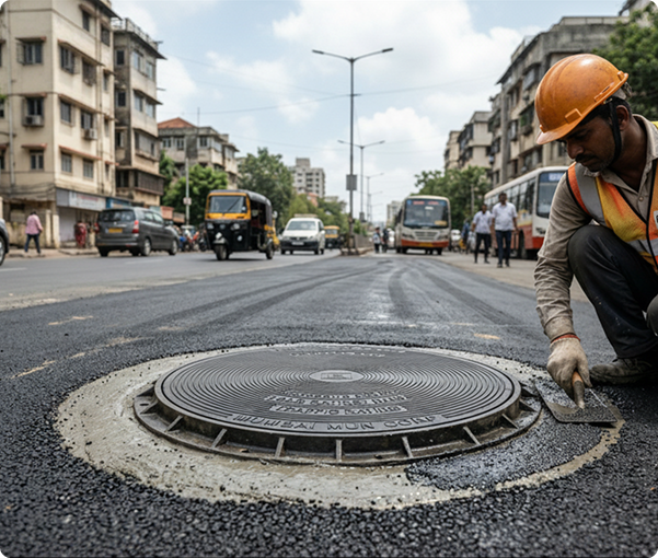 Composite Manhole Cover Installation