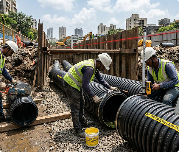 DWC HDPE Pipe Laying