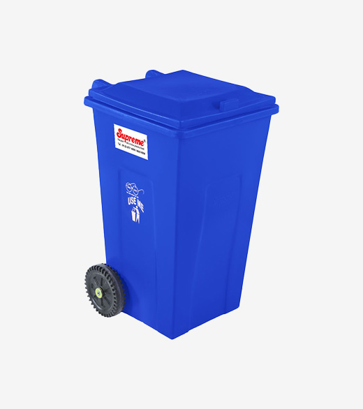Supreme Square Dustbin with Lid | Wheeled Garbage Bins